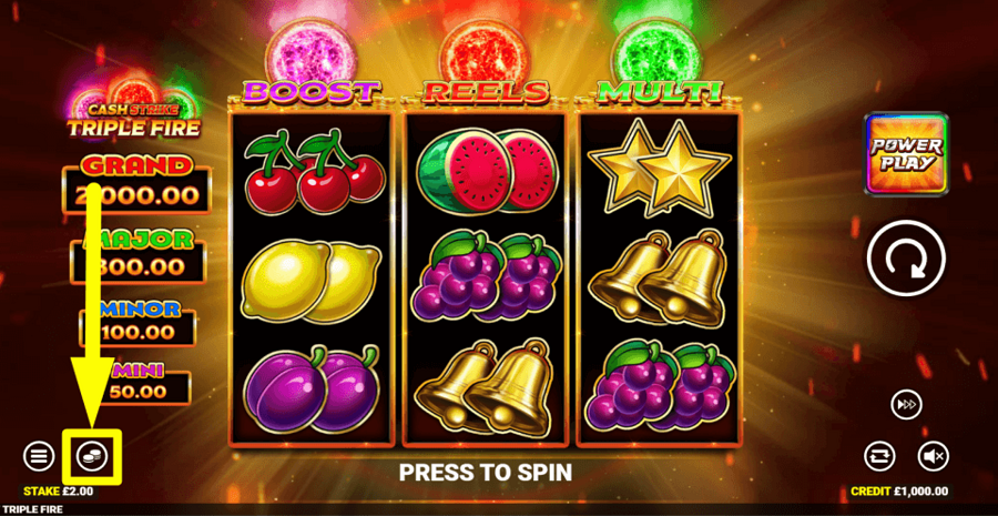 Cash Strike Triple Fire Bet Value