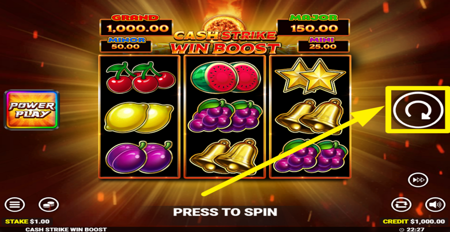 Cash Strike Win Boost Spin Button