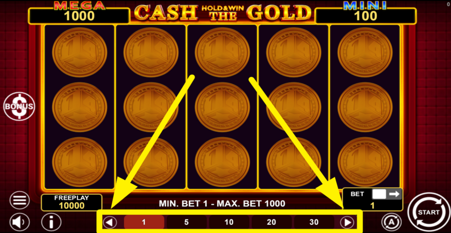 Cash The Gold Hold And Win Adjust Bet