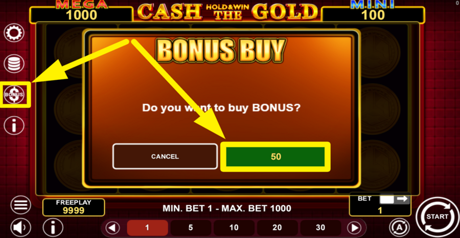 Cash The Gold Hold And Win Buy Bonus