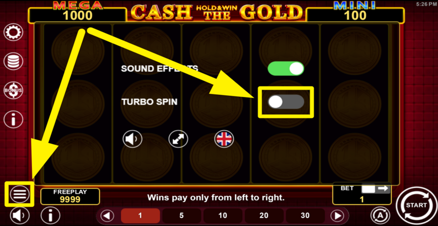 Cash The Gold Hold And Win Turbo