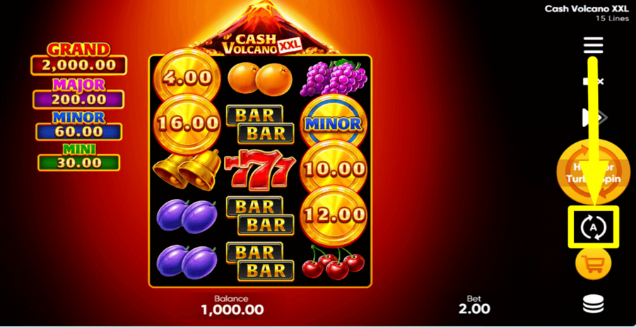 Cash Volcano Xxl Hold And Win 3x5 Autoplay Feature