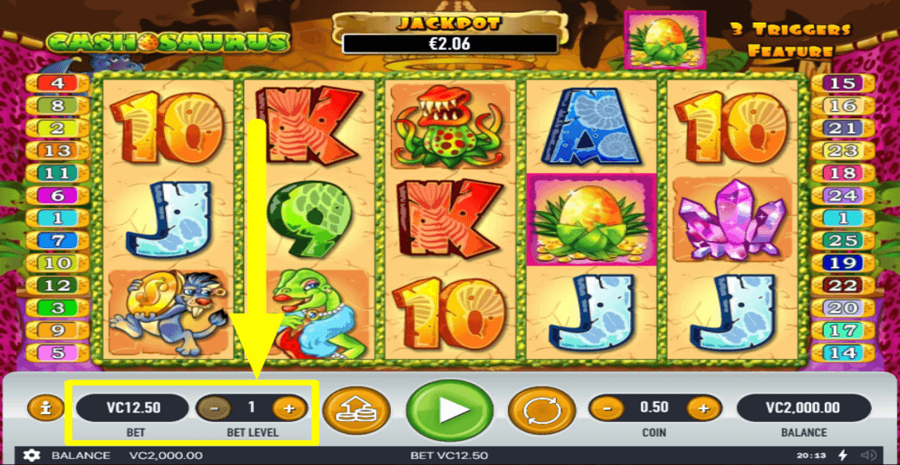 Cashosaurus Bet Level