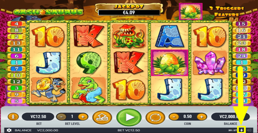 Cashosaurus Quick Spin Feature