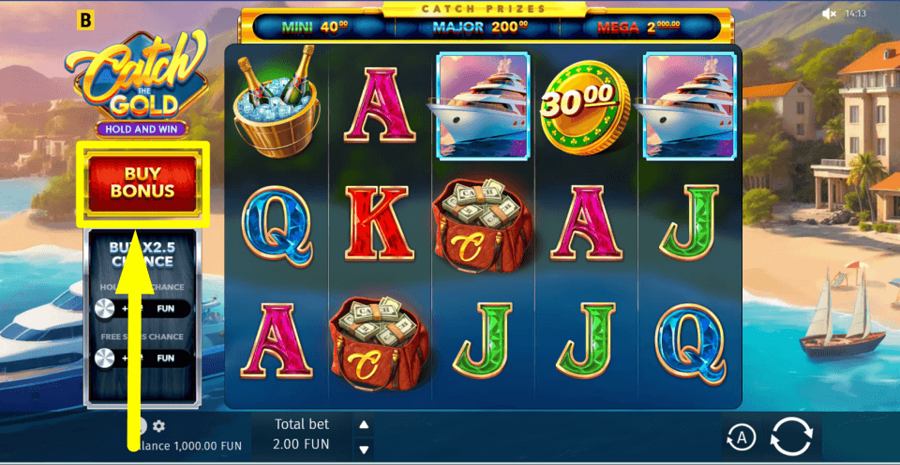 Catch The Gold Hold And Win Buy Feature