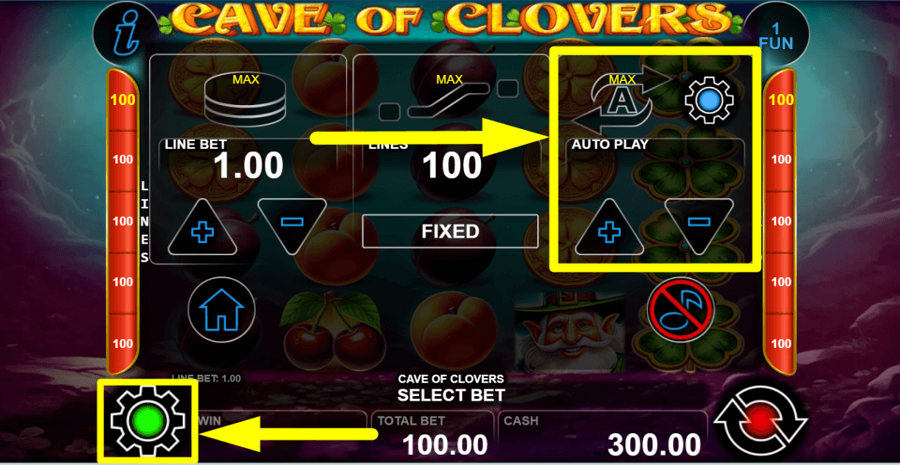 Cave Of Clovers Autoplay Feature