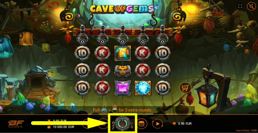 Cave Of Gems Spin Button