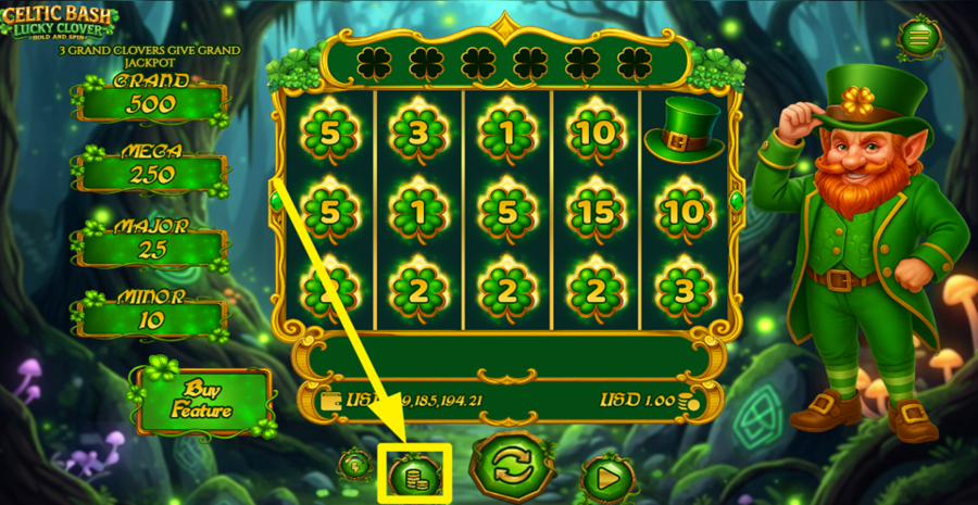 Celtic Bash Lucky Clover Hold And Spin Adjust Bet