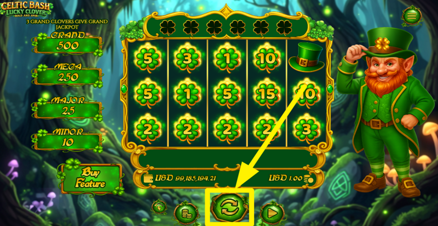 Celtic Bash Lucky Clover Hold And Spin Spin