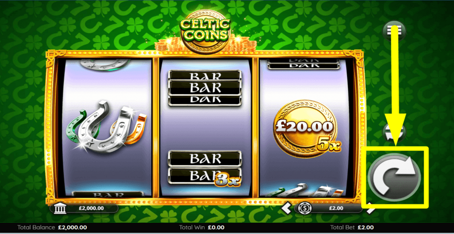 Celtic Coins Cashways Spin Button