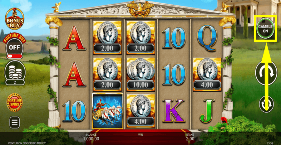 Centurion Bigger Big Money Gamble Feature