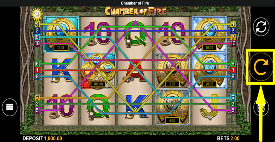 Chamber Of Fire Spin Button