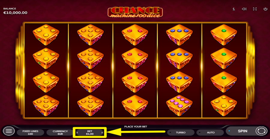Chance Machine 100 Dice Adjust Bet