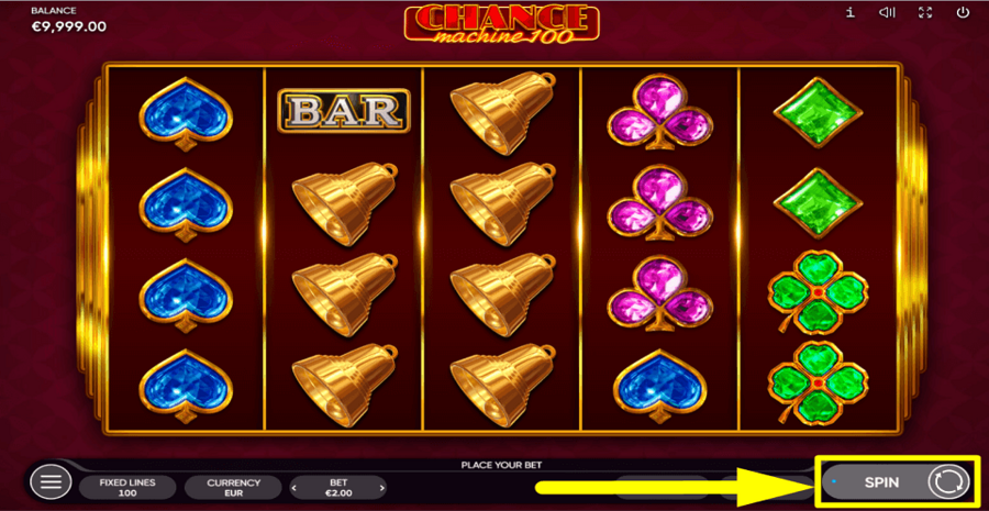 Chance Machine 100 Spin Button