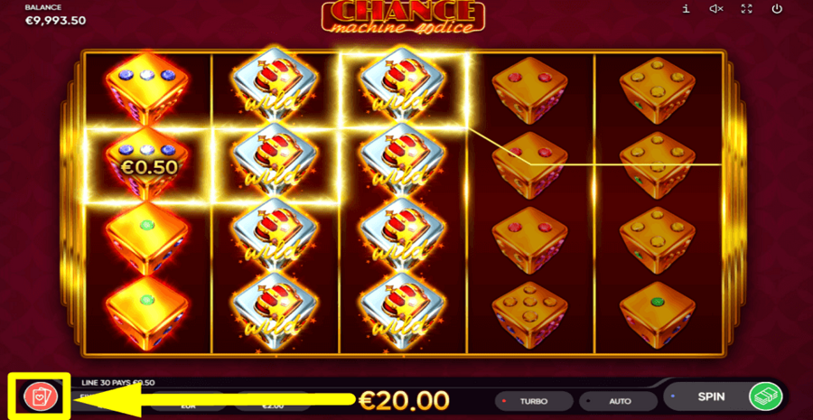 Chance Machine 40 Dice Gamble Feature