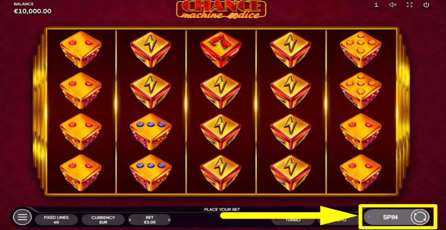 Chance Machine 40 Dice Spin Button