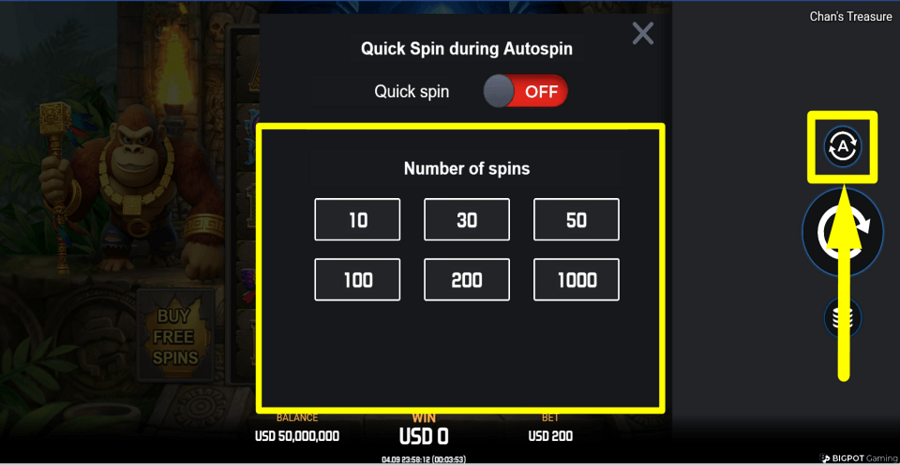 Chans Treasure Autoplay Feature