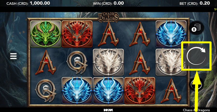 Chaos And Dragons Spin Button