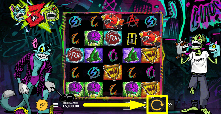 Chaos Crew 3 Spin Button