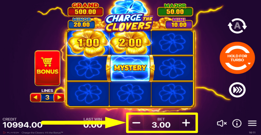 Charge The Clovers Hit The Bonus Bet Value