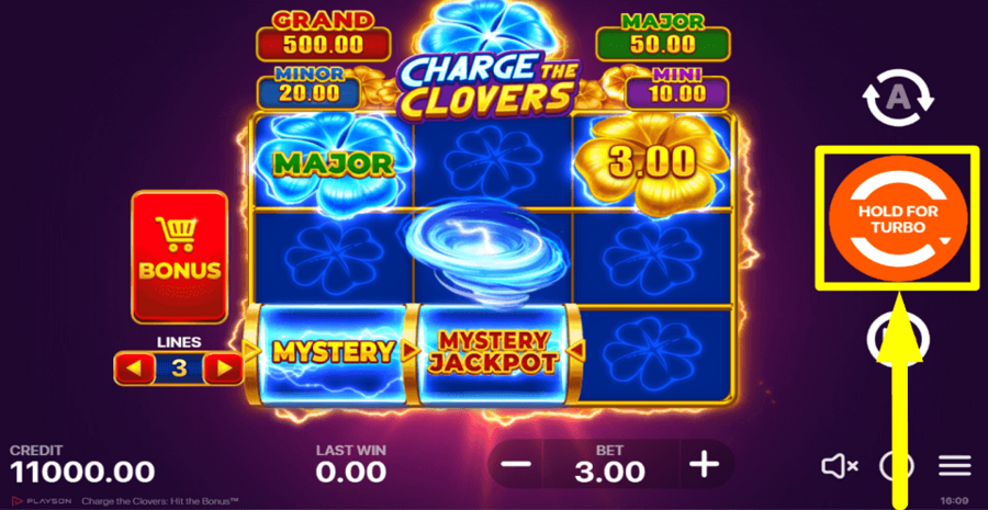 Charge The Clovers Hit The Bonus Spin Button
