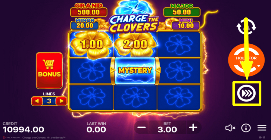 Charge The Clovers Hit The Bonus Turbo Feature