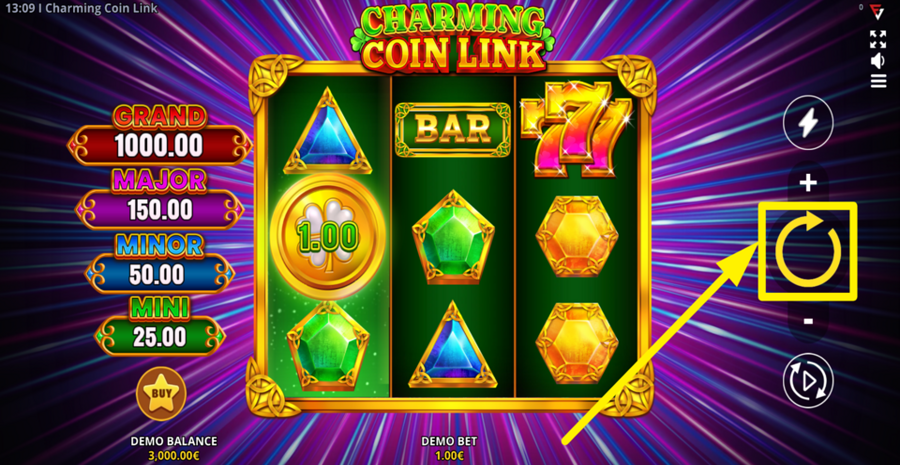 Charming Coin Link Spin Button