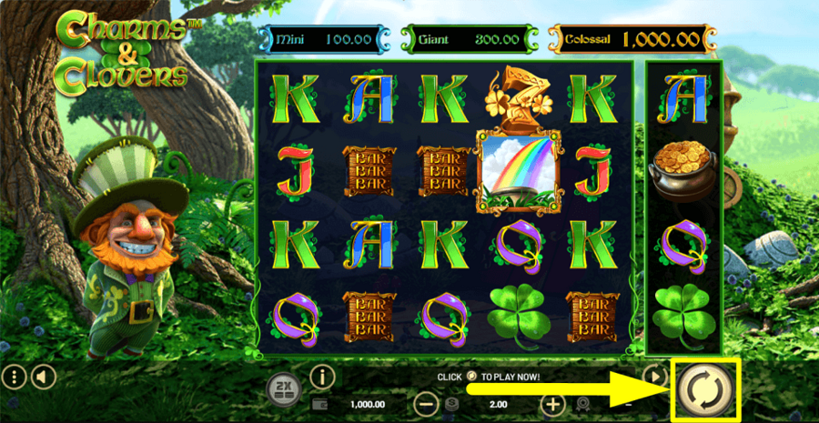 Charms And Clovers Spin Button