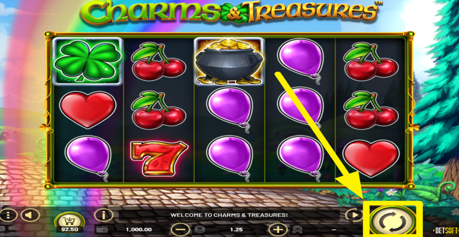Charms And Treasures Spin Button
