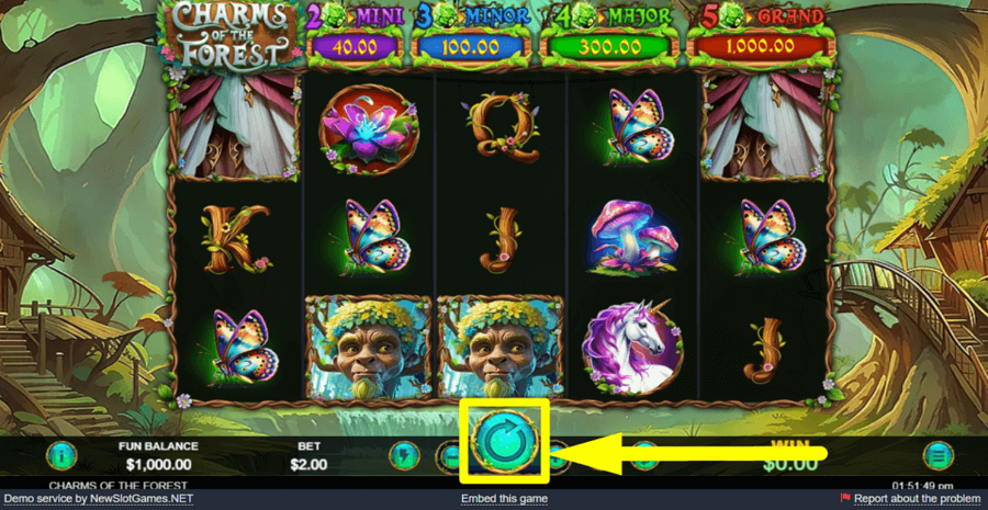 Charms Of The Forest Spin Button