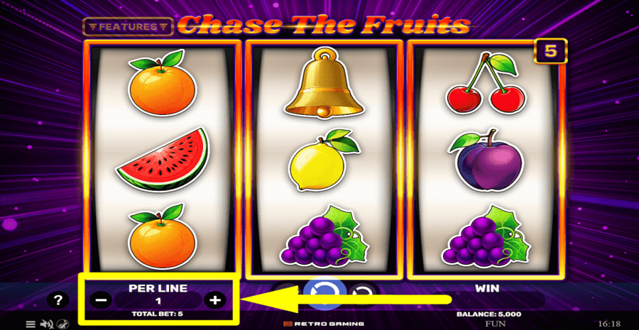 Chase The Fruits Bet Value