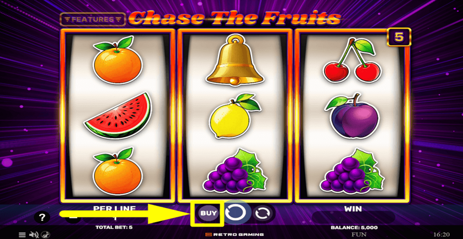 Chase The Fruits Buy Feature