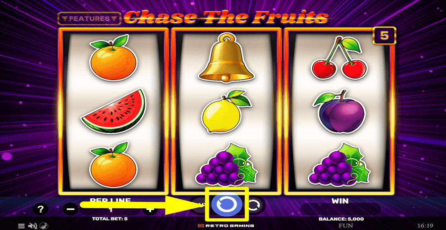 Chase The Fruits Spin Button