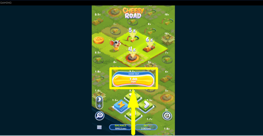 Cheesy Road Cashout Button
