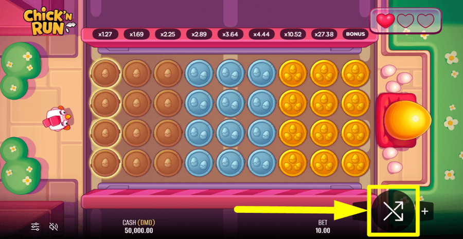 Chick N Run Spin Button