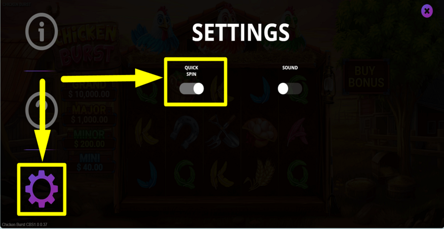 Chicken Burst Quick Spin Feature
