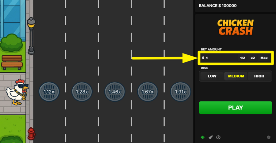 Chicken Crash Adjust Bet