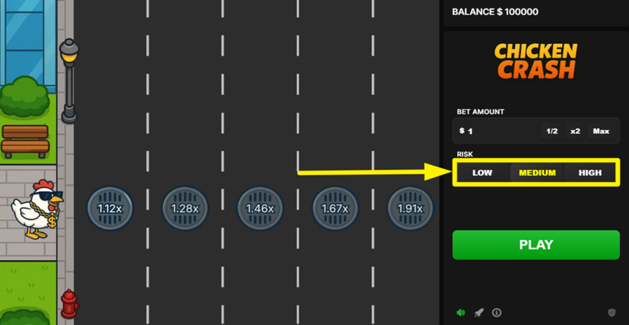 Chicken Crash Adjust Risk