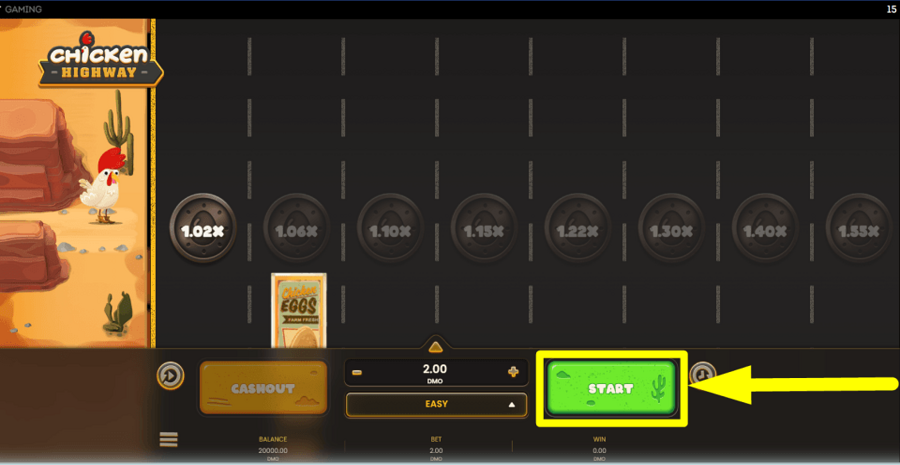 Chicken Highway Start Button