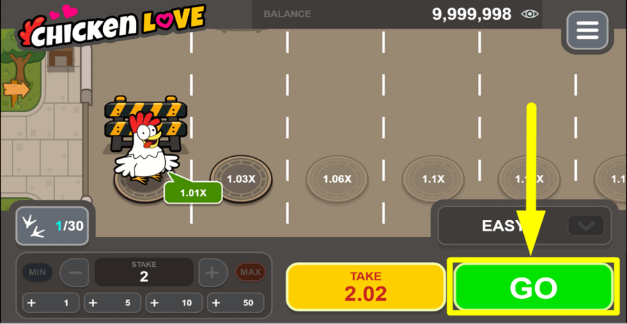 Chicken Love Go Button