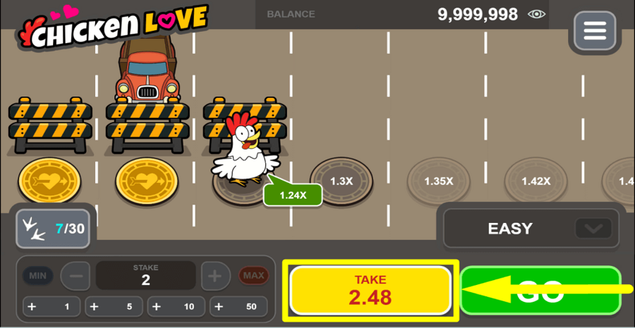 Chicken Love Take Button