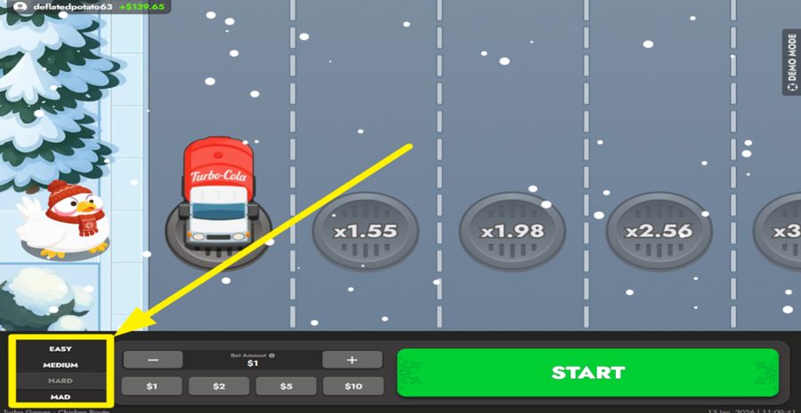 Chicken Route Choose Difficulty