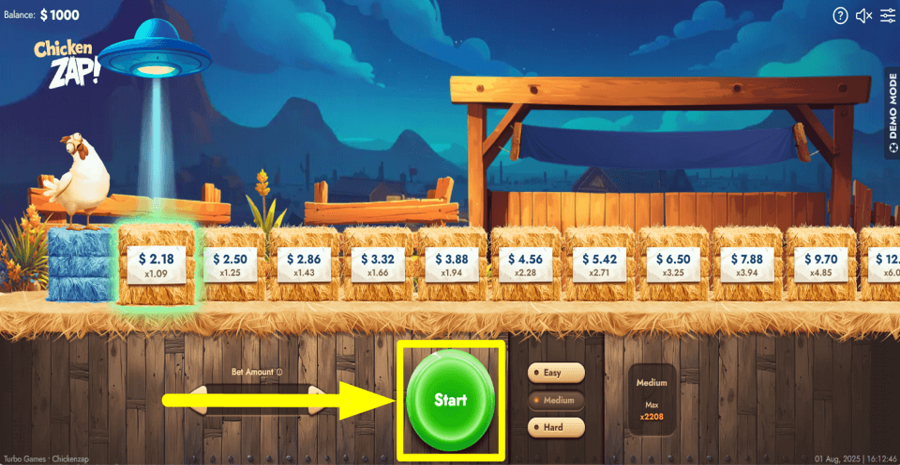 Chicken Zap Start Button