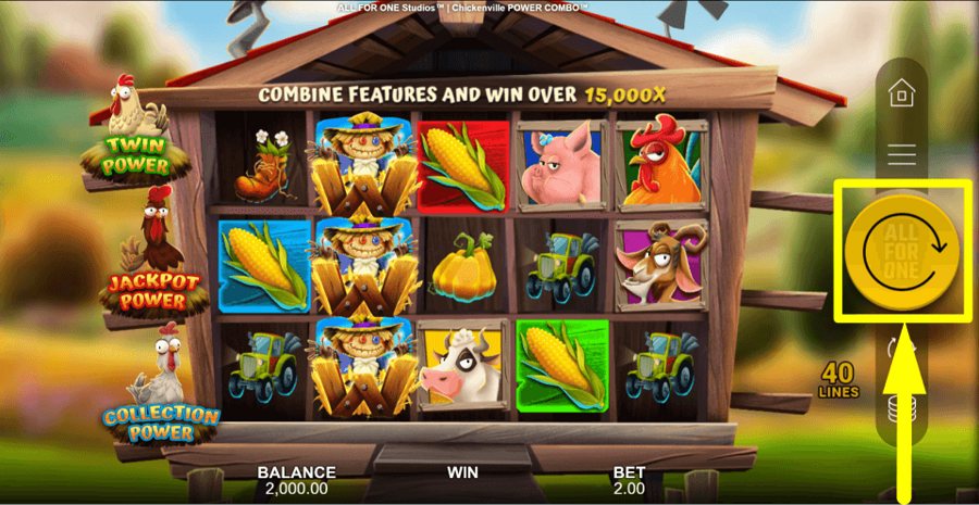 Chickenville Power Combo Spin Button