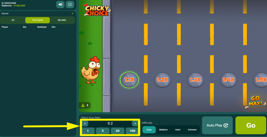 Chicky Choice Adjust Bet