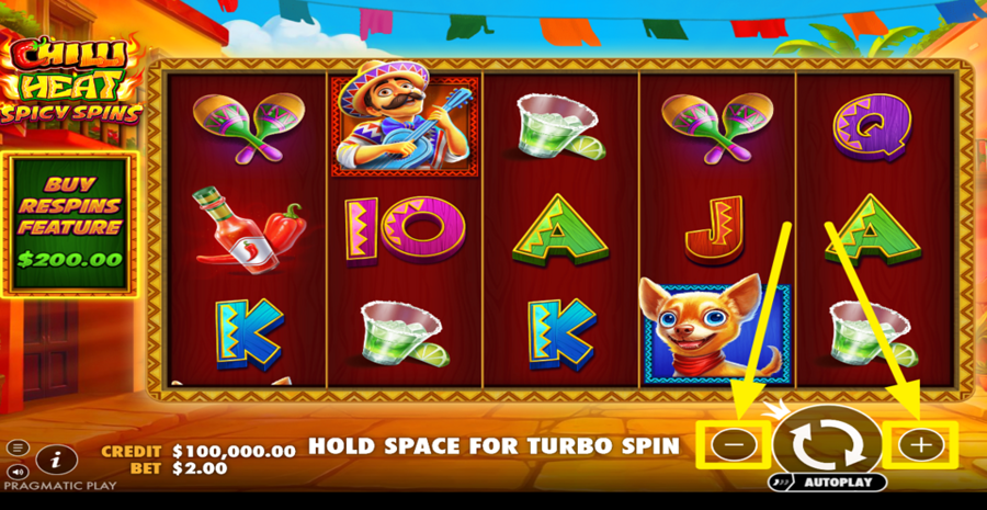 Chilli Heat Spicy Spins Adjust Bet