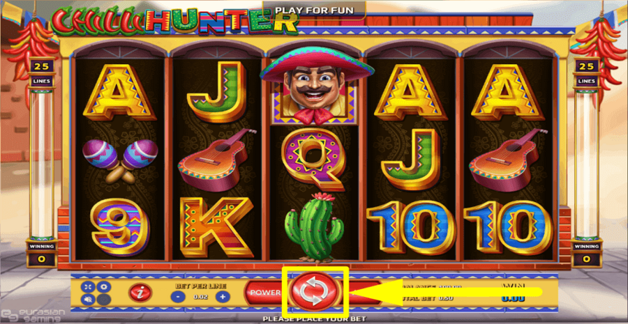 Chilli Hunter Spin Button