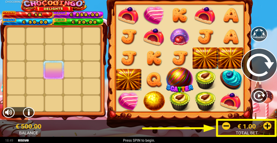 Chocobingo Delights Adjust Bet
