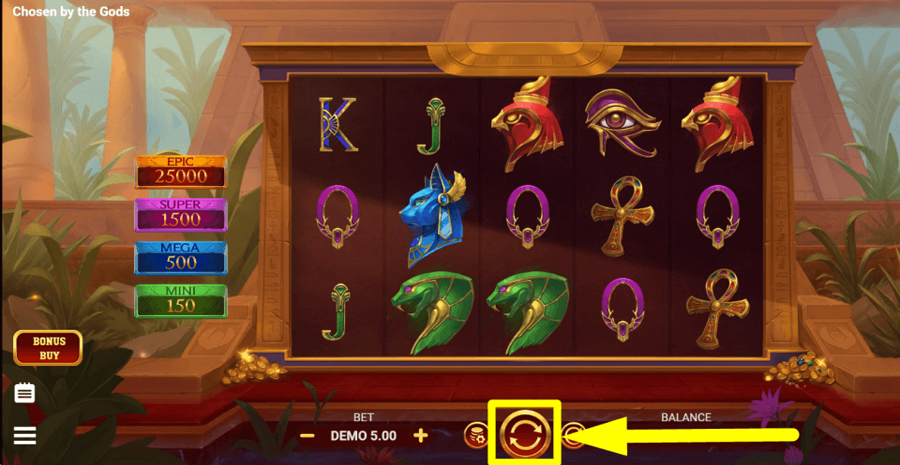 Chosen By The Gods Spin Button