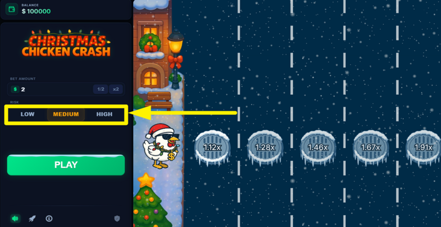 Christmas Chicken Crash Adjust Difficulty